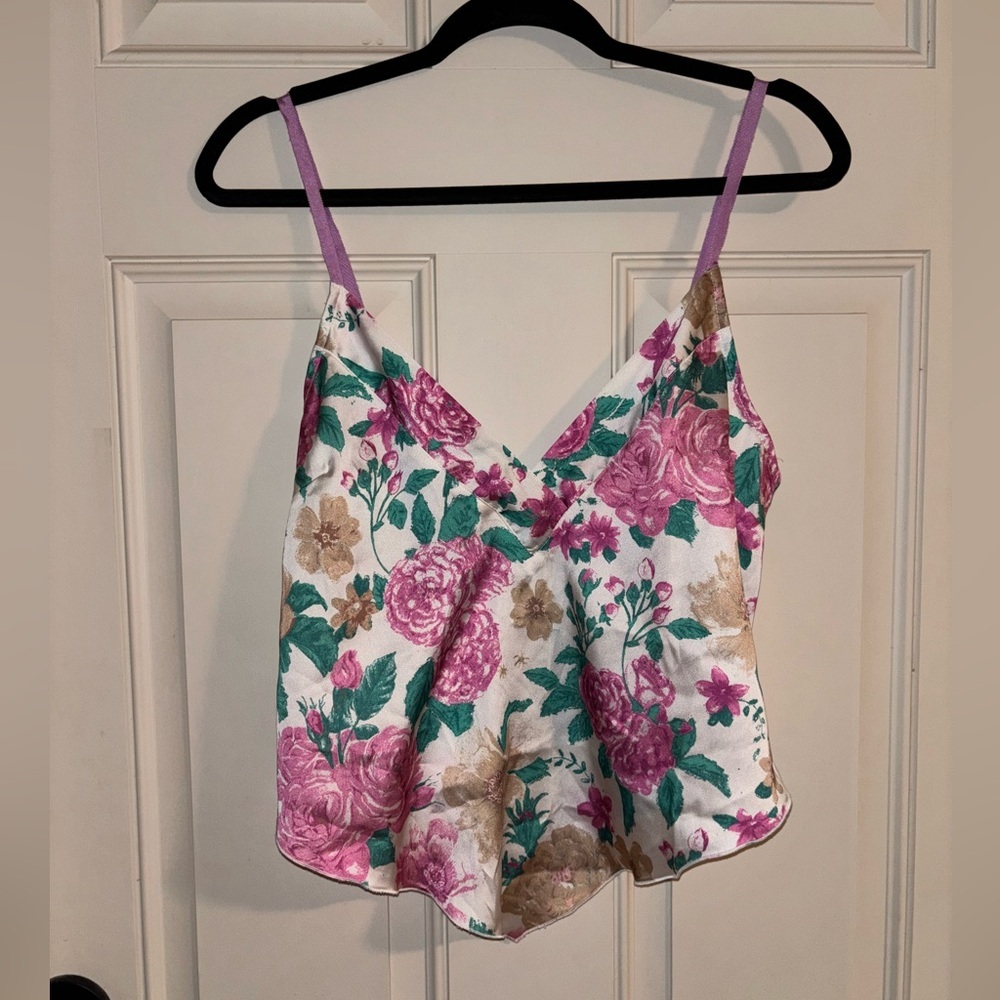 Free People Floral Camisole in Pink and Green